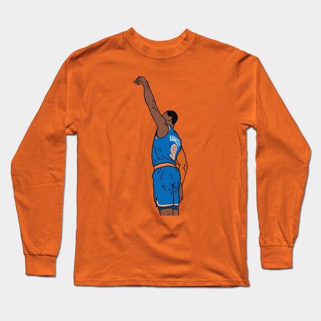 RJ Barrett Holds the Release Long Sleeve T-Shirt by rattraptees